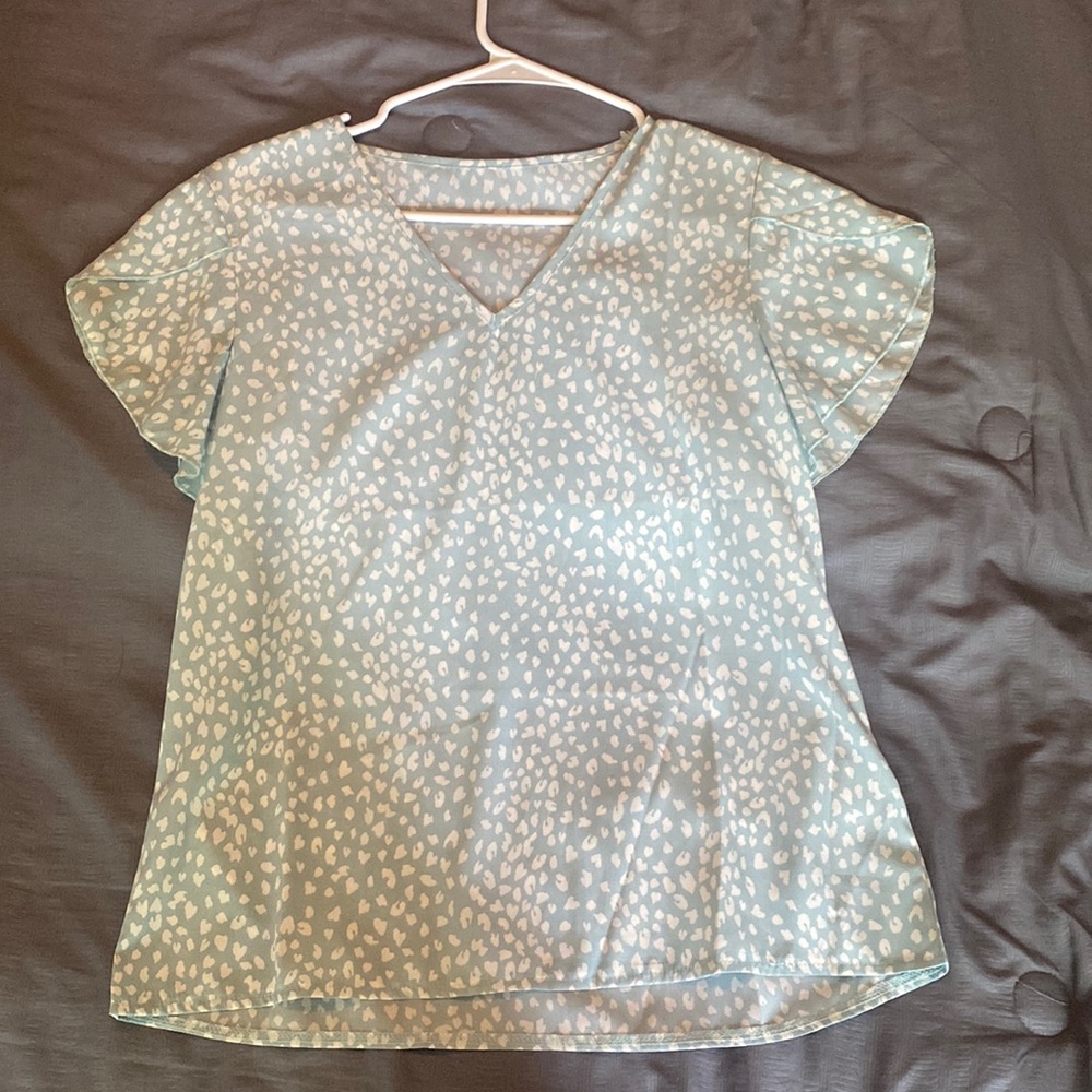 Blue poka dot blouse!